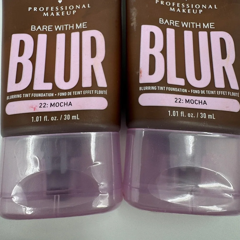 NYX Bare With Me Blur Blurring Tint Foundation 22 Mocha 1.01oz Lot of 2 BWMBT22‎